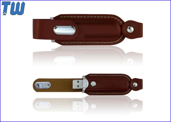 Leather Ring Design 16GB USB Thumb Drive Big Buckle Cap Cover