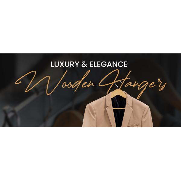 Solid Wood Suit, Premium New Fashion, Boutique, Wooden Hangers for Suit Coat Jacket, with Shoulder Grooves