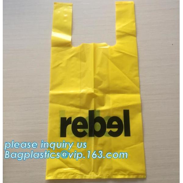 OK Compost 100% Corn Starch Biodegradable Plastic T Shirt Bag Vest Bag Bioplastic Shopping Bag For Grocery