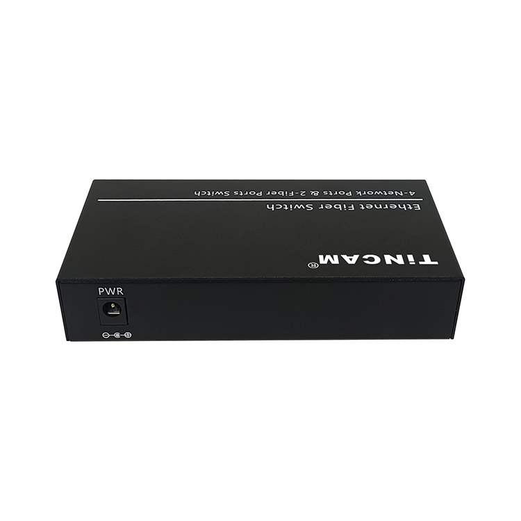 TiNCAM Factory Fast Ethernet PoE Switches with 10/100Mbps Adaptive 2 SC Fiber 4 PoE Port Fiber Media Converter IEEE 802.3af/at 20km 65W Power Adapter TBC-PSF4324E-2S20AB