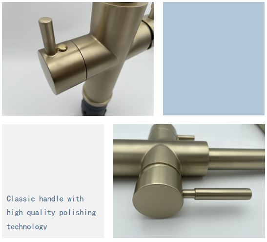 Contemporary Kitchen 3 in 1 Water Filter Tap Hot Cold Water Mixer Filtration Taps