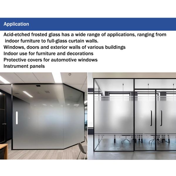3/4/5/10mm Tinted Frosted Tempered Glass for Decoration & Construction