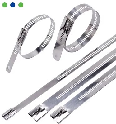 400mm Length Stainless Steel Locking Ties 0.3mm Thickness Metal Tie Wrap