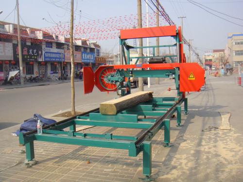 MJ1000/MJ1600 Portable Horizontal Band Sawmill for teak wood board cutting used