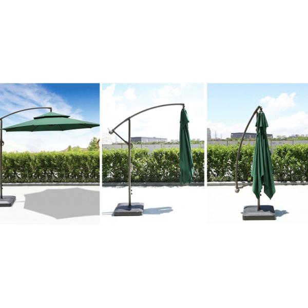2.5m Double Canopy Umbrella Cantilever Garden Parasols Sun Protection