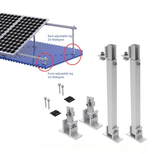Maximum Efficiency Solar Panel Mounting Bracket with Adjustable Angle Wind Load 60M/s