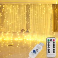 Sala feericamente da janela das luzes da corda do diodo emissor de luz do fio de cobre DC5V de USB decorativa