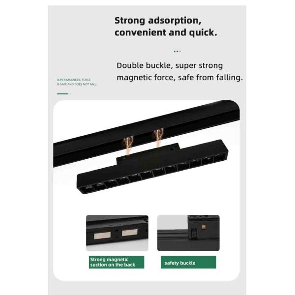 Black 6w 12w 18w Magnetic Track Spotlight Commercial Smart No Master Light