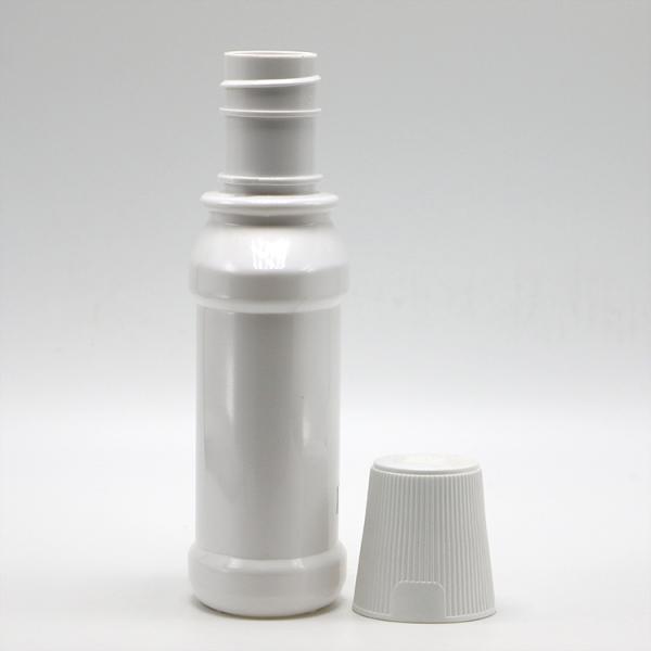 Белая пластиковая бутылка для полоскания рта с длинной шеей PET емкостью 250 мл и экрановой печатью