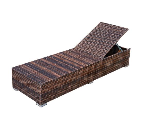 PE Rattan patio Backyard beach Chaise Lounge chairs Leisure Aluminium Outdoor Garden wicker Chairs