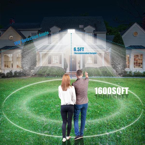 600LM Lampes solaires pour capteurs de corps 6W Capteur de corps humain IP65