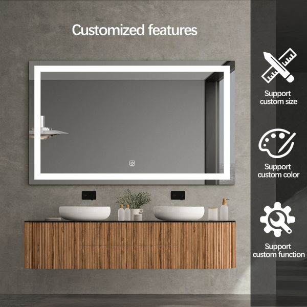 Anti Fog Frameless Rectangular Mirror Wall Mounted 24*31inch 28*35inch 30*39inch 30*47inch 31*51inch