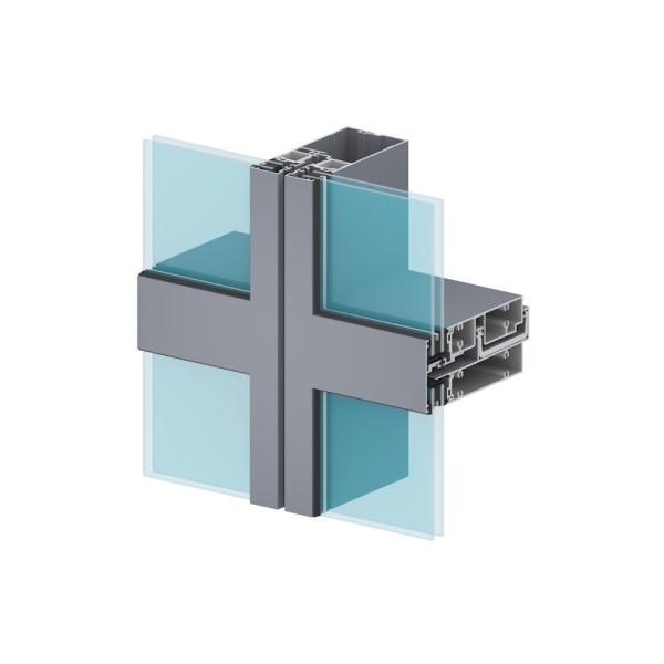 Ventilated Facades Aluminium Curtain Wall Profile Lightweight Eco Friendly