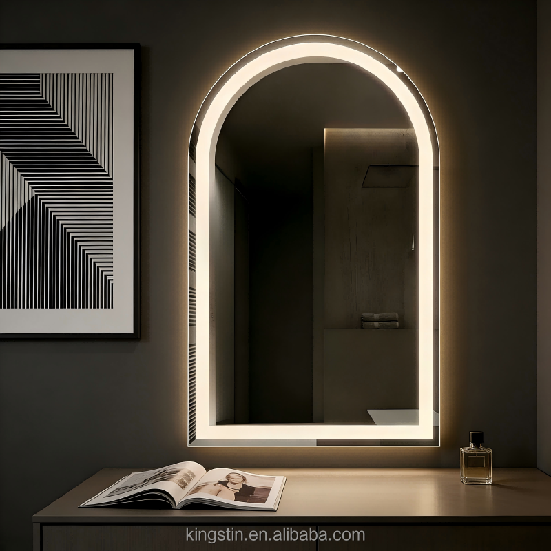 Kingstin LED Backlit Mirror - Dimmable Anti-Fog Vanity Mirror for Bathroom & Makeup Vanity