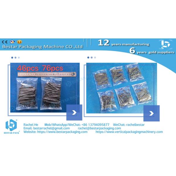 Long screw automatic alignement packaging machine with two counting bowls