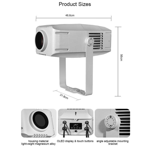 Projecteur Gobo Publicitaire en Gros d'Usine, Lampes Logo Extérieures Dmx 512 400W Led Zoom Gobo