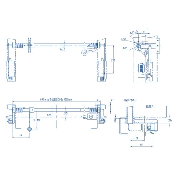 150~200N Early Warning Liting Force Safety Linkage Device with Single Pulling and No Switch for Elevator Safety Gear