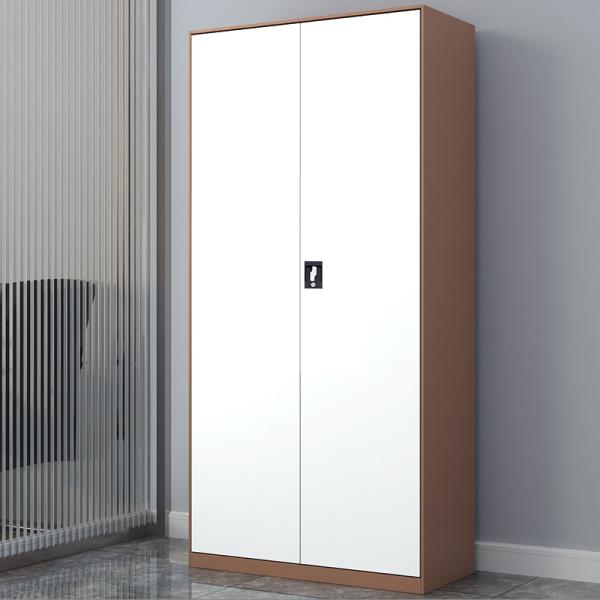 Gray 2 Swing Door Steel Office Cupboard With 5 Shelves Steel Document Filing Cabinet