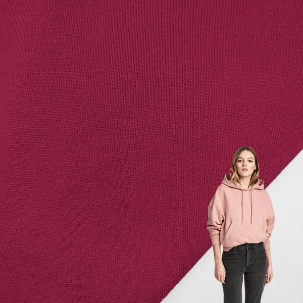 China Supplier Plain Dyed Knit CVC 3ENDS Fleece Fabric Sweatshirt Material Cotton Polyester Fleece Fabric
