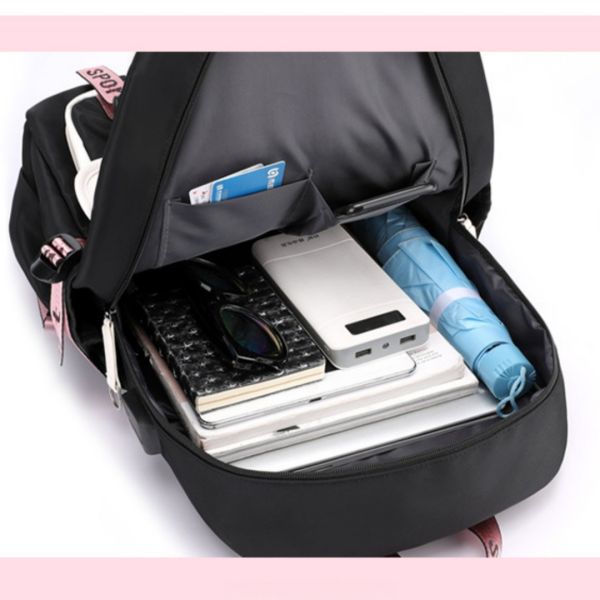 Colefa Korean Version Minimalist Multi-layer 13 Inch Computer Backpack Headphone Jack for Middle High School Students Backpack