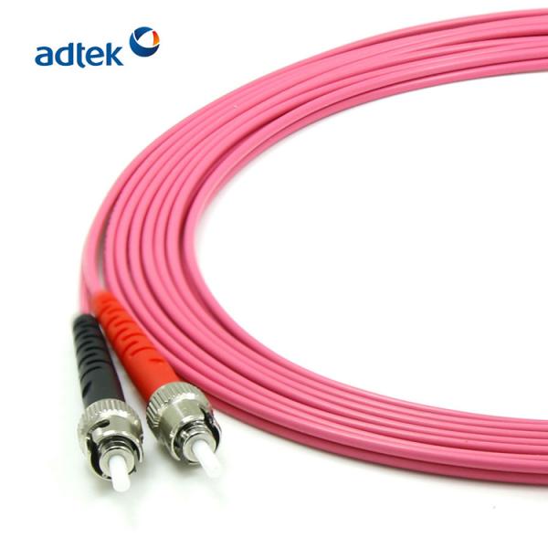 FC-ST Duplex Fiber Optic Patch Cord Multimode Cable Jumper OM4 Violet PVC / LSZH