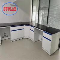Banco de laboratório de química personalizável inserção de alumínio de liga de manuseio gabinete de base de madeira