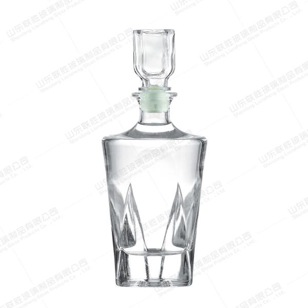 Garrafa de vidro preto e transparente, fechada e vazia, para rum 500 ml 700 ml