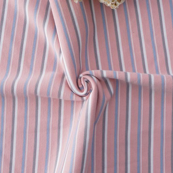 Yarn-Dyed Cloth Comfortable And Breathable And Soft Striped Knit Fabric For T-Shirt