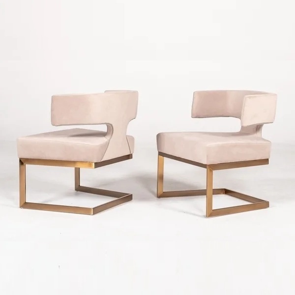 Unique design leisure stainless steel dining chair upholstery arm chair sofa chair for living room hotel