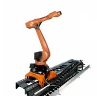 Brazo robótico 6 Ejes KUKA KR 70 R2100 PA Robot industrial con unidad de tren lineal para corte láser CNC y manipulación de paletas W