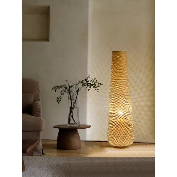 Bedroom Bedside Lamp Tea Room Japanese E27 Weave Bamboo Floor Lamp(WH-MFL-216)