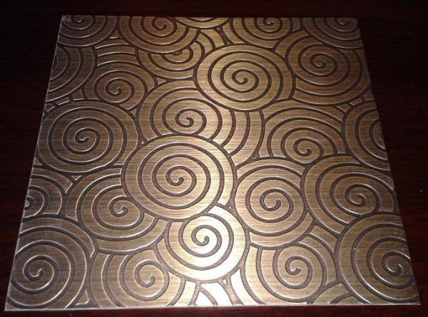 430 439 443 0.3mm Stainless Steel Sheet Spiral Printing For Decorative