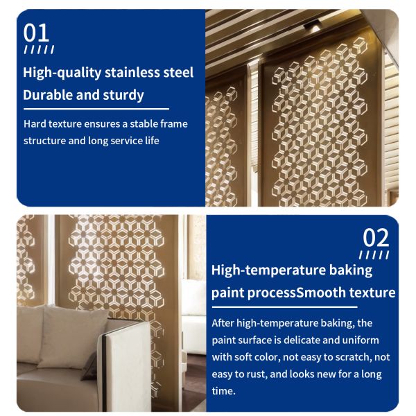 Coffee Shop Stainless Steel Screen Partition Customizable Metal Partition For Living Room