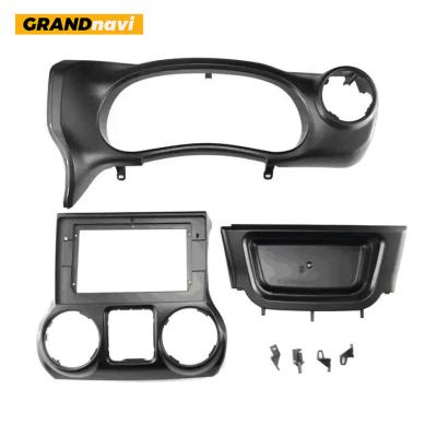 Car 2Din Audio Face Plate Fascia Frame Panel Dash Mount Kit For Jeep Wrangler 2011-2014