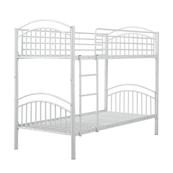 White High Gloss Iron Metal Pipe Bed For Children Bedroom Furniture