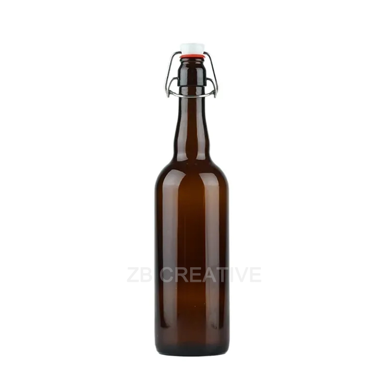 Reusable Amber Beer Glass Bottles 750ml Swing Cap Craft Brew Container 535g CY-705