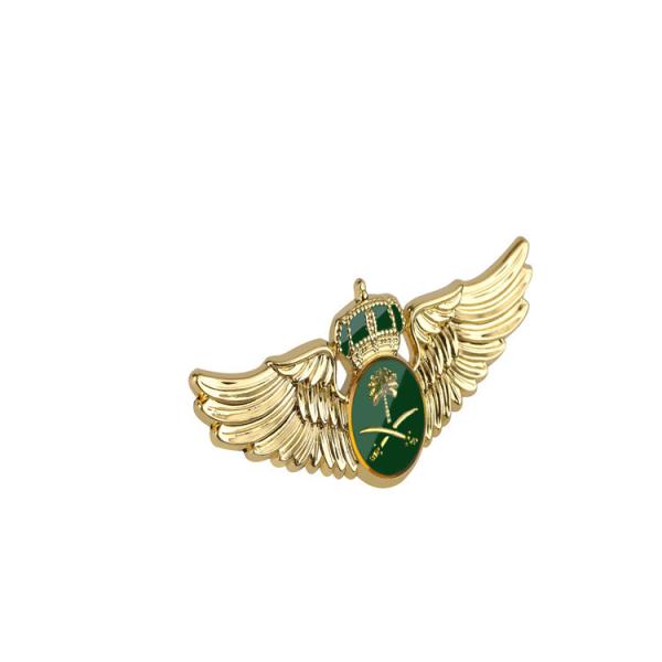 Zinc Alloy Embossed Military Metal Badges Shiny Matt Antique Finishing
