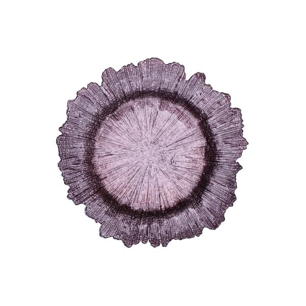 Irregular Edge Flower Electroplated Round Glass Plates 13 Inch
