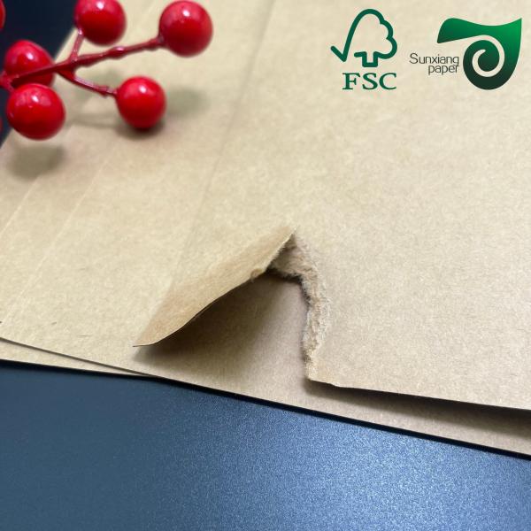 Papier Kraft brun polycôté FSC 150g 350g simple ou double face pour gobelets et bols
