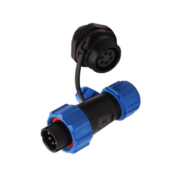 Nylon66 Female IP68 Sp13 Waterproof Cable Connector 9 Pin PPS Insert