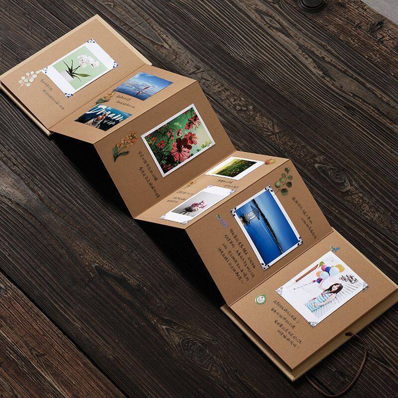 Accordion Fold Scrapbook Photo Album With Hardcover And Elastic Cord Closure