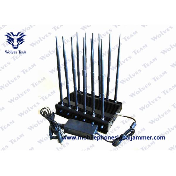 Black Cover Mobile Phone Signal Jammer 6.0kg Weight With 100 - 240V AC Adapter