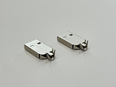 USB 2.0 AM Dual-Piece Connector | Brass Shell, Ni Plated 80u”, Wire Cable Electrical Signal Connector for PCB, Power & Automotive Applications