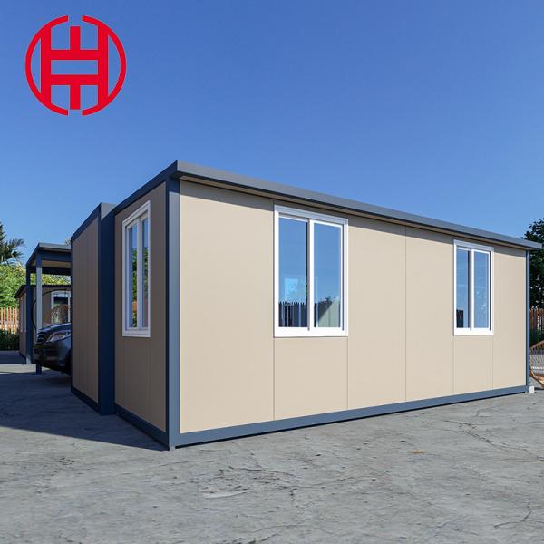 Casa de contêiner de 20 pés expandivel com grão de madeira 40 sentir design fabricado