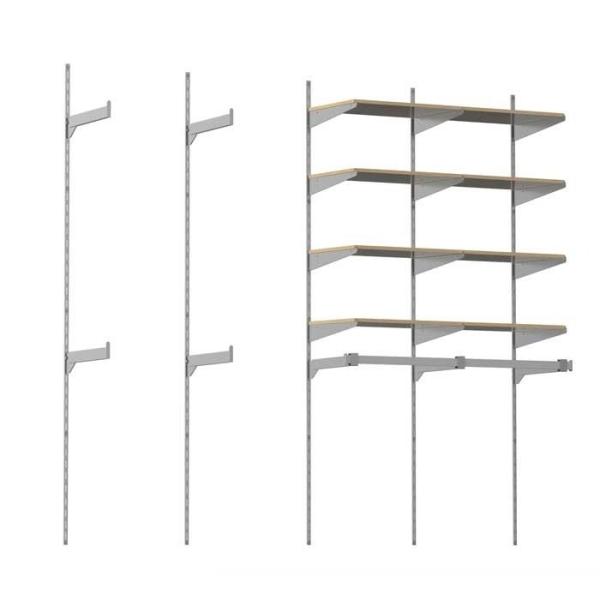 Adjustable Wall Mounted Supermarket Rack for Clothes Retail Shops Capacity 380kg