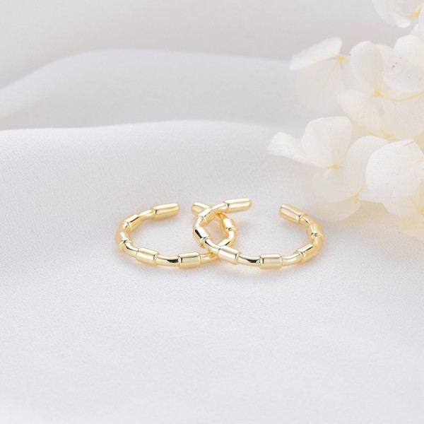 Simple Design 14K Gold Plated Smile Face Heart Shape Open Adjustable Ring