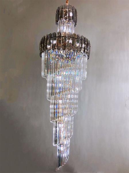Luxury crystal chandelier for staircase spiral design modern crystal lamp(WH-NC-95)