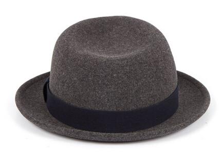 Fashion 100% Wool Felt Mens & Women Grey Fedora Hat