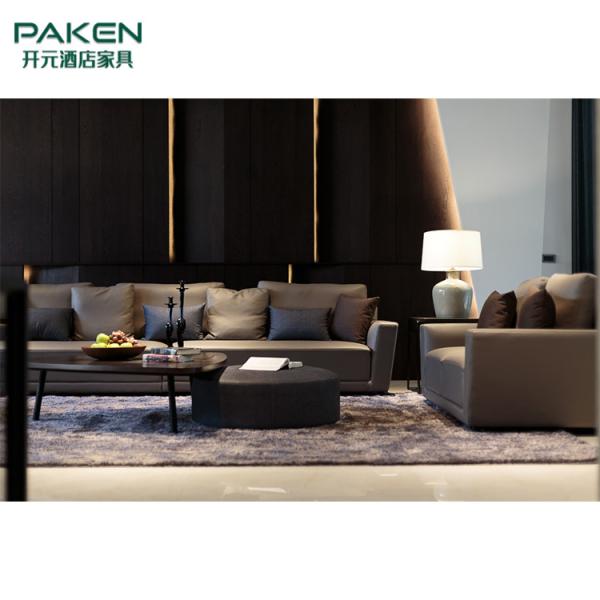 Wood And Marble Modern Villa Living Room Furniture Warm Style