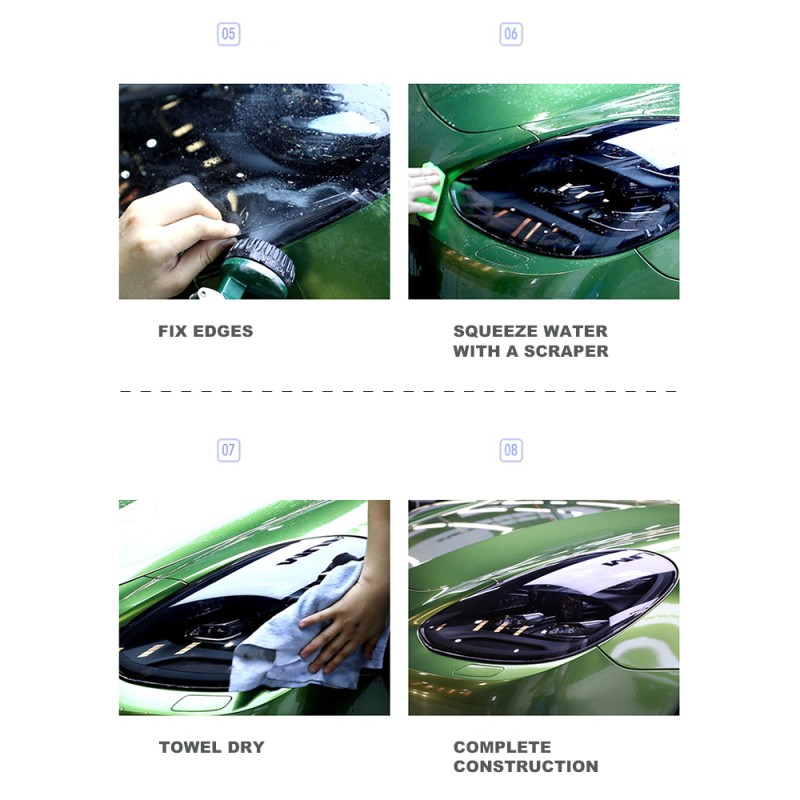 30cm*10m Photochromic TPU Car Lamp Film Clear to Black Car Headlight Film